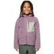 Fleecejacke JACK WOLFSKIN "ICE CURL HOOD JACKET K", Kinder, Gr. 176, lila (wild blossom), Fleece, Obermaterial: 100% Polyester, unifarben, sportlich, hoch geschlossener Ausschnitt, Langarm eingesetzt eingefasste Kante, Jacken, Winterjacke