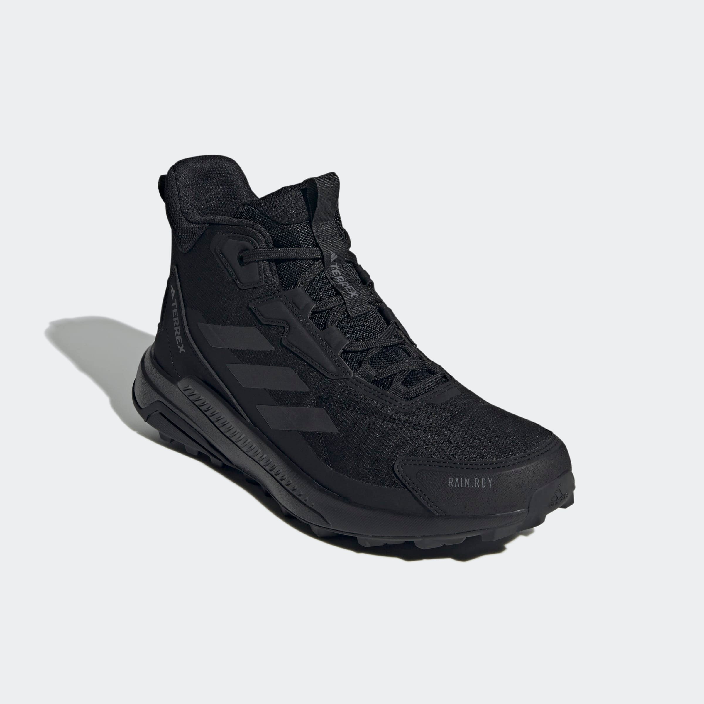 Wanderschuh ADIDAS TERREX "TERREX ANYLANDER MID RAIN.RDY", Damen, Gr. 43, schwarz (core schwarz, core schwarz, grau four), Textil, Schuhe Wanderschuh, wasserdicht, Topseller