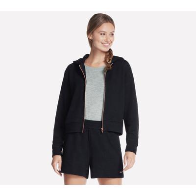Skechers Women's GO WALK Everywhere Diamond FZ Jacket | Size 2XL | Black | Polyester/Spandex
