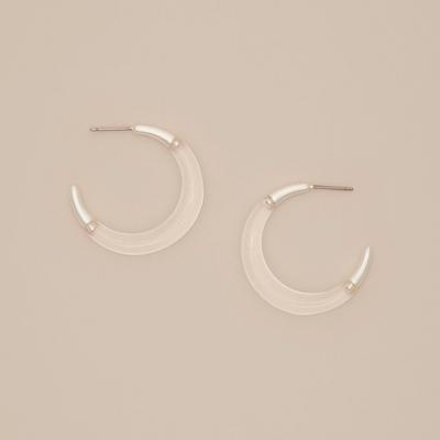 Lucky Brand Clear Resin Hoop Earrings - Women's Ladies Accessories Jewelry Earrings in Silver