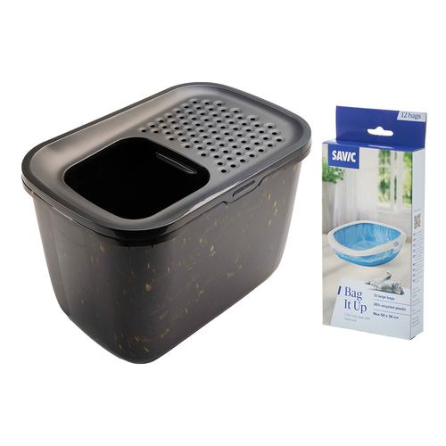 Savic Katzentoilette Hop In Marble Starter Kit (toilet + Bag it Up) Katze