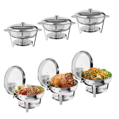 5QT Chafing Dish Buffet Round Stainless Steel Food Warmers