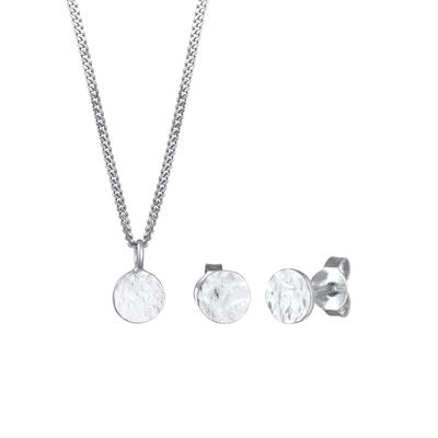 Elli - Elli Schmuckset Elli Schmuckset Kette und Ohrringe Plättchen 925 Silber Schmuck-Set 1 ct Damen