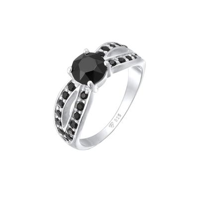 Elli - Solitär Glamourös Kristall 925 Silber Ringe 1 ct Damen Image