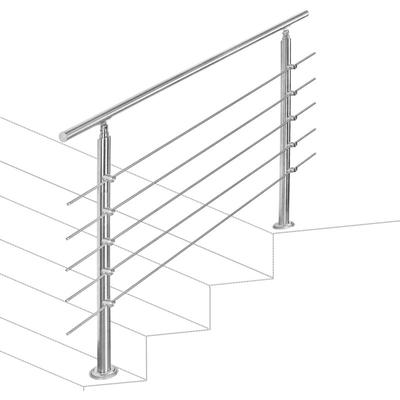 Treppengeländer 150cm 5 Querstreben Edelstahl Geländer und Handläufe Balkongeländer Aufmontage Image
