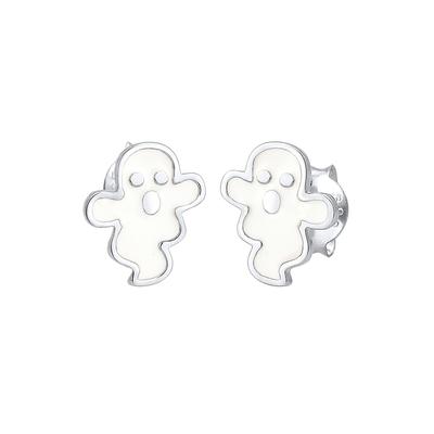 Elli - Elli Ohrringe Kinder Gespenst Geist Halloween Enamel 925 Silber 1 ct Damen