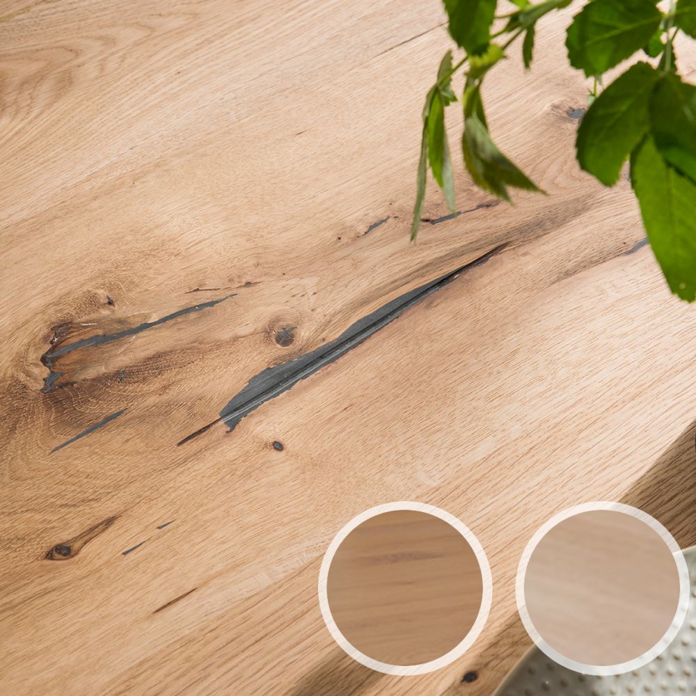 Massivholz »Tabula Rasa« Tischplatte Baumkante 4 cm / aufgedoppelt / 160x90 cm / Wildeiche natur Image