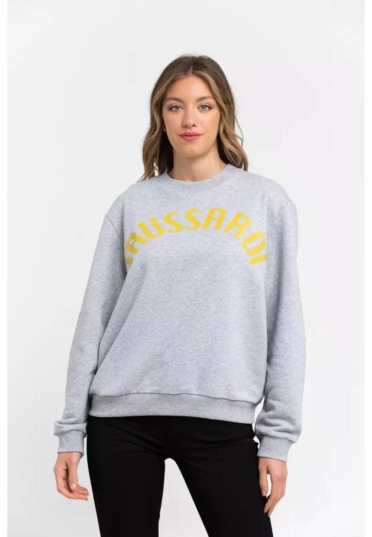 Trussardi Damen grauer Baumwollpullover Image