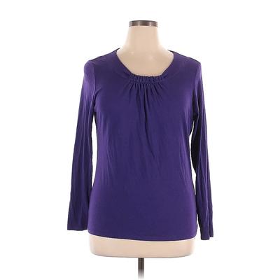 Coldwater Creek Long Sleeve Top Purple Keyhole Tops - Women's Size 14