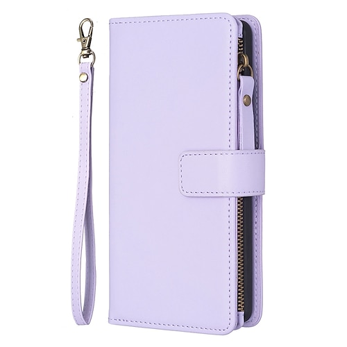 Handy Hülle Handyhüllen Für iPhone 16 15 14 Pro Max Plus 13 12 11 Pro Max Brieftaschenhülle Mit Ständer Reisverschluss Mit Handgelenkschlaufe Retro TPU PU-Leder Image