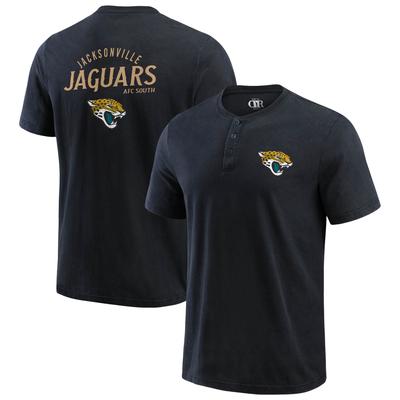 Schwarzes, gewaschenes Henley-T-Shirt der Jacksonville Jaguars für Herren aus der Darius Rucker Collection von Fanatics Image