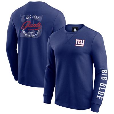 Darius Rucker Collection von Fanatics Royal New York Giants Langarm-T-Shirt aus gewaschenem Waffelstrick für Herren Image
