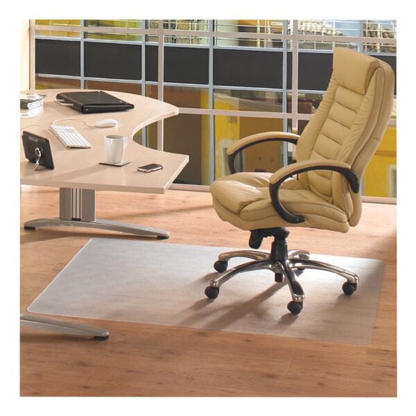 FLOORTEX Bodenschutzmatte 120x90 cm, rechteckig, für Hartboden transparent, 90 cm