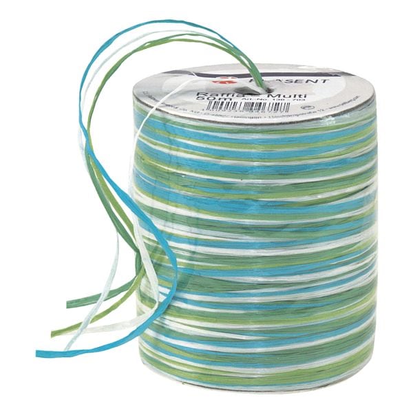 PRÄSENT Bastband »Raffia-Multicolour« türkis, 0.3 cm Image