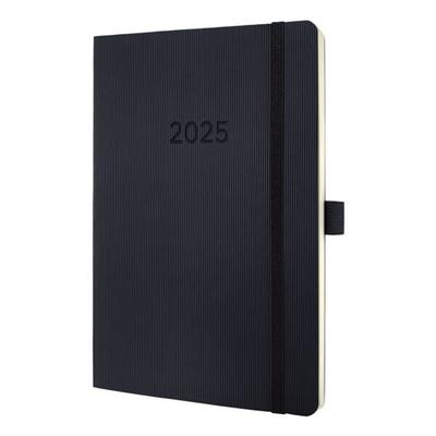 Wochenkalender »Conceptum 2025« A5 Softcover schwarz schwarz, Sigel, 13.5x21x1.6 cm