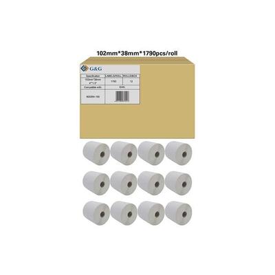 G&G 12x 1790 Etiketten »ersetzt Zebra 800264-155« 102 x 38 mm weiß Image