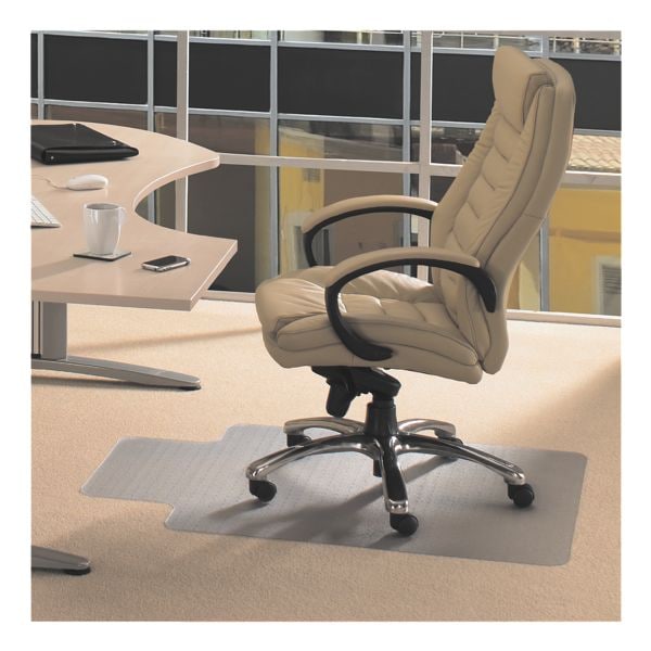 FLOORTEX Bodenschutzmatte 115x134 cm, Rechteck mit Lippe, für niederflorigen Teppichboden transparent, 115 cm