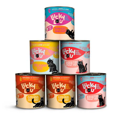 6x800g Tasty Mix Lucky Lou Adult Katzenfutter nass