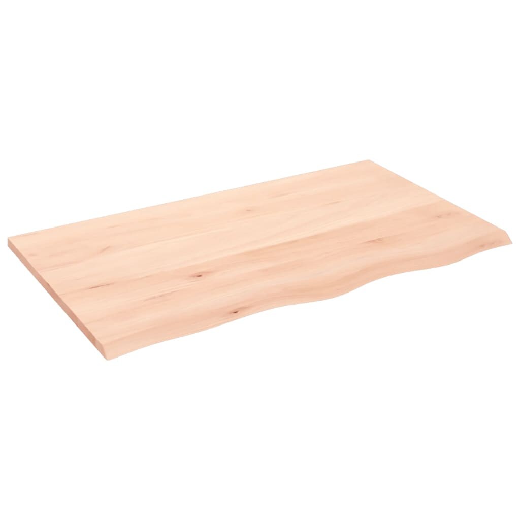 vidaXL Wandregal 100x60x2 cm Massivholz Eiche Unbehandelt Image