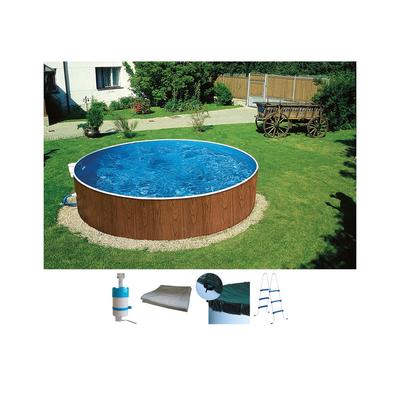 Rundpool MY POOL BWT "MAONI", braun (eichefarben), H:90cm Ø:360cm, Schwimmbecken, Aufstellpool in Holzoptik in verschiedenen Größen Image