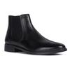 Chelseaboots GEOX "U GLADWIN", Herren, Gr. 44, schwarz, Leder, Textil, elegant, Schuhe Businessschuh Chelseaboots Stiefelette, Stiefelette mit Gummizug und Blockabsatz