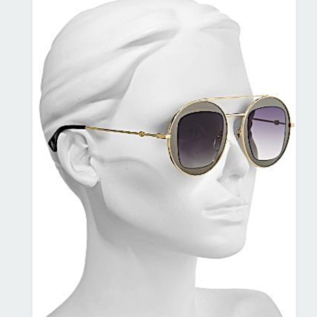 Gucci Accessories | Gucci 47mm Round Sunglasses | Color: Gold/Gray | Size: 47-27-145