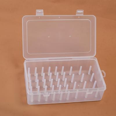 TEMU 42-spool Capacity Sewing Thread Organizer - Transparent Pp Plastic Embroidery Kit Storage Case - Portable Holder For Diy Sewing, Embroidery, Quilting - Hand-carry Craft Box (empty) Image