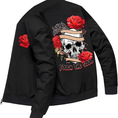 TEMU Kourrter Men's Vintage-inspired Casual Jacket - Loose Fit, Baseball Collar With Pockets, Machine Washable Image