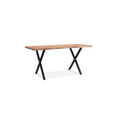 Schreibtisch FineBuy Akazie Massivholz Metall Bürotisch Computertisch Baumkante Image