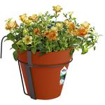 Bac à fleurs Jardinière en plastique pour jardin balcon maison Pot de fleurs avec support Rond/ 3