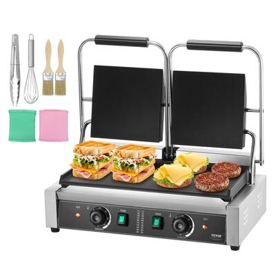 Commercial Panini Grill, Electric Sandwich Panini Maker, Panini Grill with Temp Control for Hamburger Steak Bacon