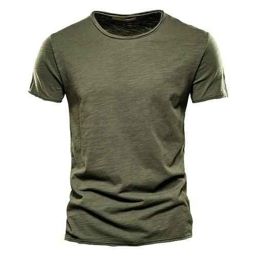 100% Cotton Men's T-shirt Fashion Cut Design Soild Tops Tees Short Sleeve Summer T Shirt For Men