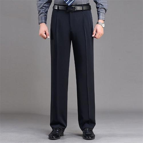 Men's Dress Pants Trousers Casual Pants Pleated Pants Pocket Plain Comfort Warm Wedding Business Casual Retro Vintage Classic Gray Green BlackGrey High Waist Stretchy
