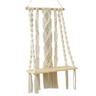 Macrame Wood Floating Shelves Handmade Woven Bohemian Wall Shelves Tapestry Cotton Woven Rope Hanging Shelves Decorative Storage Racks Holder Organizer Boho Decor For Home Bedroom Bathroom Plants