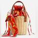 J. Crew Bags | J. Crew - Dauphinette X J. Crew Wicker Basket Bag In Red Blooms | Color: Red/Tan | Size: Os