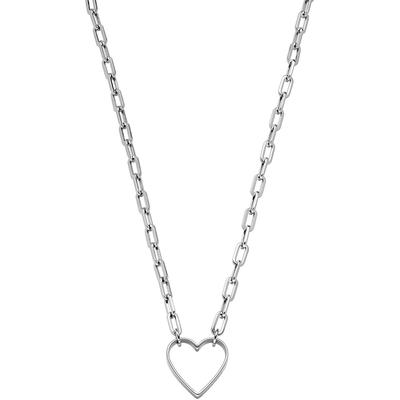 Kette mit Anhänger LIEBESKIND BERLIN "Schmuck Geschenk Edelstahl Halskette Herz, LJ-0349-N-45", silber (silberfarben), Halsketten, Damen, Edelstahl, L: 45cm B: 4mm, B:4mm Image