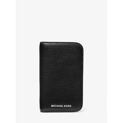 Michael Kors Hudson Pebbled Leather Billfold Wallet Black One Size