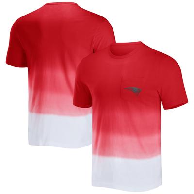 Rot/weißes New England Patriots Dip Dye Pocket-T-Shirt für Herren aus der NFL x Darius Rucker-Kollektion von Fanatics Image