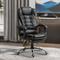 TEMU Executive Office Chair, Pu Leather Home Office Chair With Swivel Wheels, Reclining Backrest, Retractable Footrest, Black