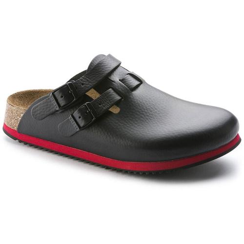 Birkenstock - Clog Kay Superlauf, wb, Naturleder, schwarz/rot, schmal, Größe 42