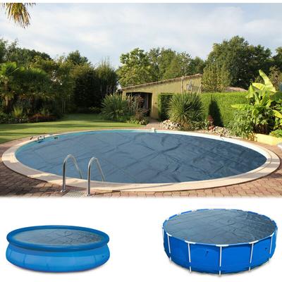 Pool Solarfolie ø 500 cm Premium rund schwarz/blau 400 my 12 mm Luftblasen - Poolpanda Image