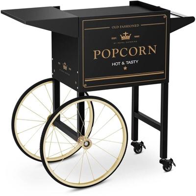 Popcornwagen Wagen für Popcornmaschine Popcorntrolley 2 Bremsen schwarz & golden