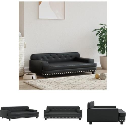 Hundebett Schwarz 90x53x30 cm Kunstleder - Hundebetten - Schwarz - The Living Store