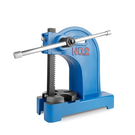 POWKOL Heavy Duty Blue Arbor Press 2 Ton Manual Desktop Arbor Press Cast Iron Punch Press Machine with 8.5 Inch Maximum Height for Stamping Bending
