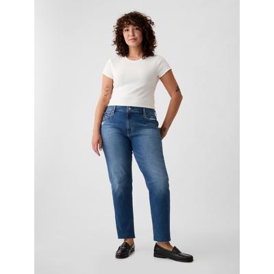 Gap Blue Mid Rise Ankle Length Girlfriend Jeans