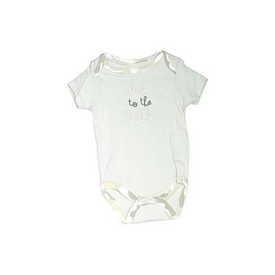 le top baby Short Sleeve Onesie Ivory Crew Neck Bottoms - Size 6-9 Month