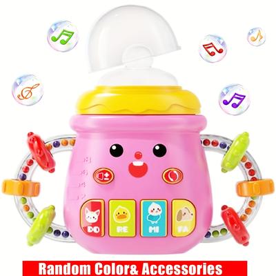 TEMU Soft Music Baby Bottles With Led Lights: Baby's Activity Center, Gift, Abs Resin, Suitable For Ages 0+