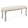 Iperbriko - Banc classique Mathilde en tissu naturel - 110x36x47 cm