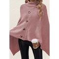 Damen Kappe Täglich Brautkleider schlicht Feste Farbe Rollkragen Strick 3/4 Ärmel Normale Oberteile Stricken Formal Outdoor Arbeit Rosa Braun Herbst Winter