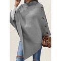 Damen Kappe Täglich Brautkleider schlicht Feste Farbe Rollkragen Strick 3/4 Ärmel Normale Oberteile Stricken Formal Outdoor Arbeit Rosa Braun Herbst Winter